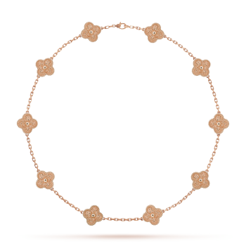 10 MOTIF CLOVER LAVISH NECKLACE - ROSE GOLD