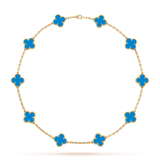 10 MOTIF LAVISH CLOVER NECKLACE - BLUE