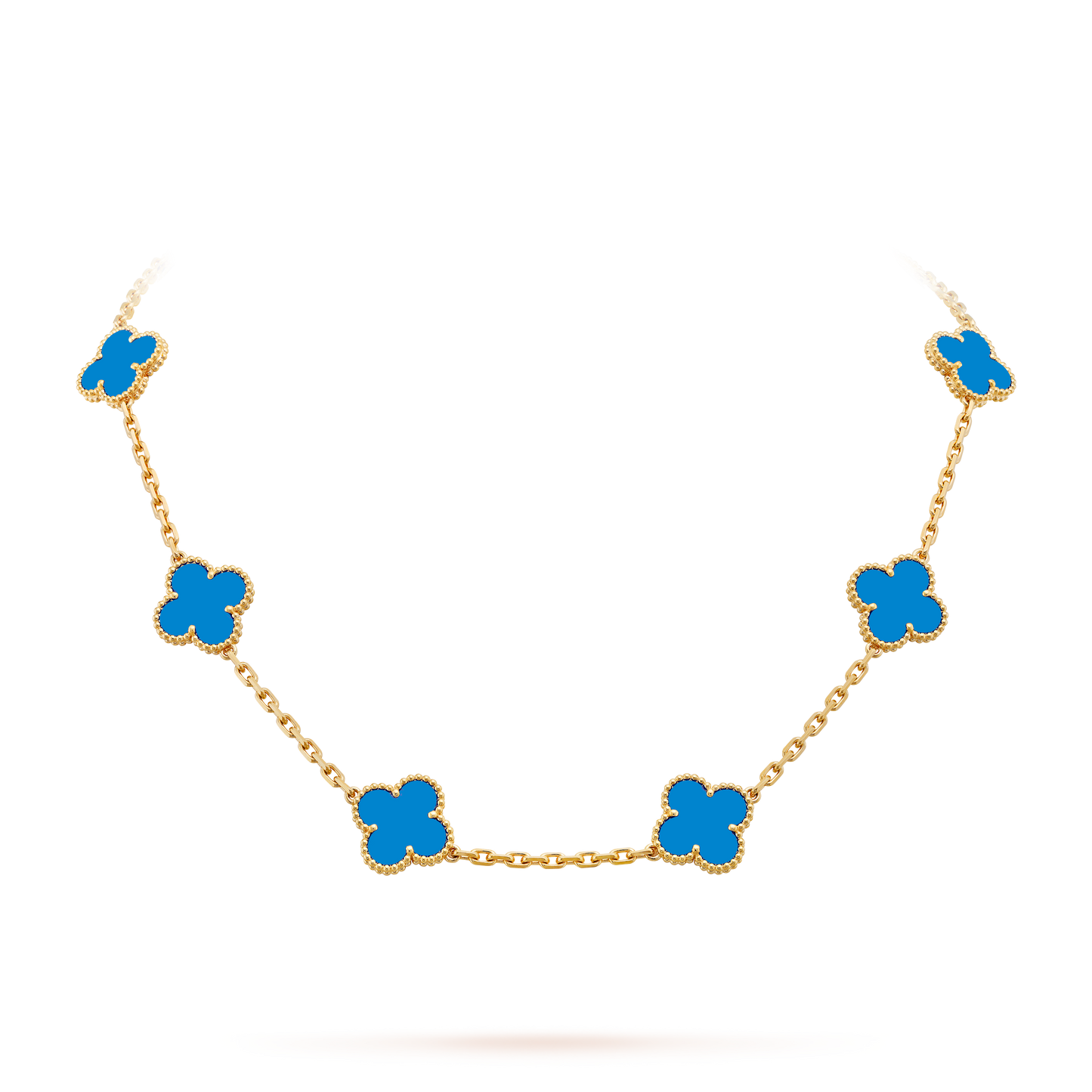 10 MOTIF LAVISH CLOVER NECKLACE - BLUE