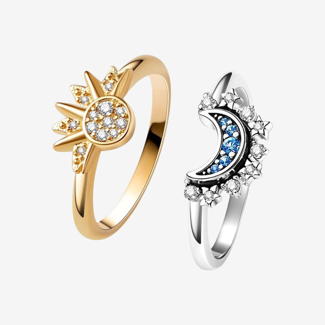 CELESTIAL SUN AND MOON RING SET