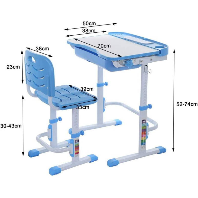 Interactive Kids Adjustable Large Study Desk And Chair Set - My Home Accessories