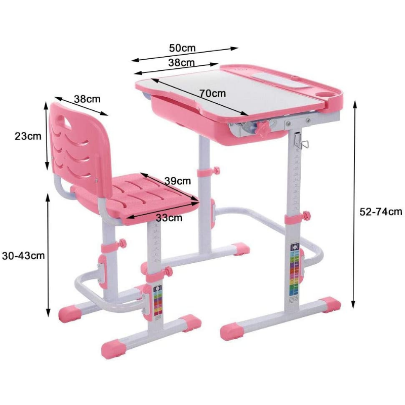 Interactive Kids Adjustable Large Study Desk And Chair Set - My Home Accessories