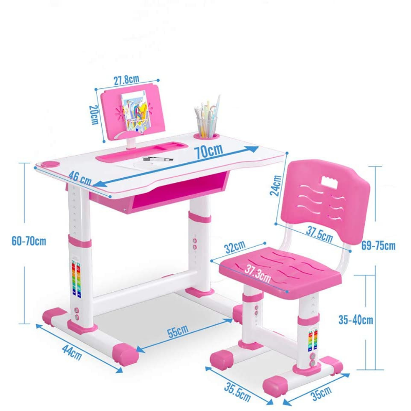 Interactive Kids Adjustable Large Study Desk And Chair Set - My Home Accessories