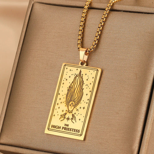 GOLDEN TAROT CARD NECKLACE