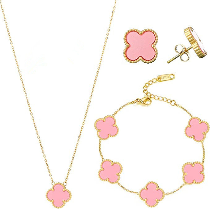 Clover Charm Set - Blush Pink