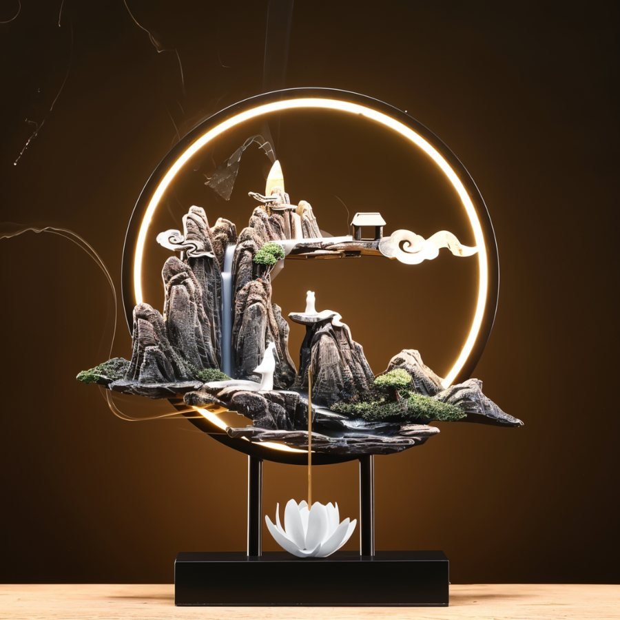 Celestial Monk Incense Burner Table Lamp