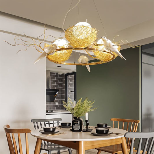 Gold Nest Chandelier