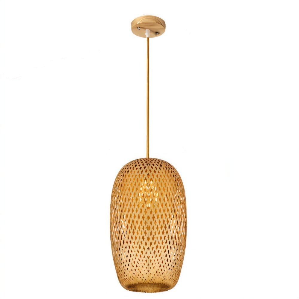 Hand-Weaved Rattan Cocoon Pendant Light