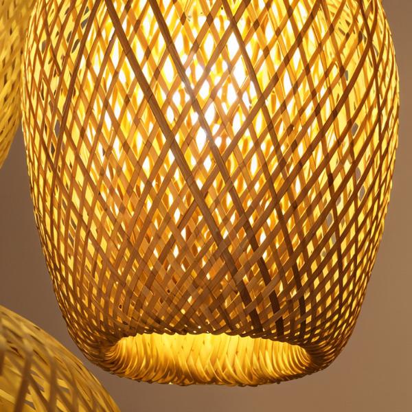 Hand-Weaved Rattan Cocoon Pendant Light