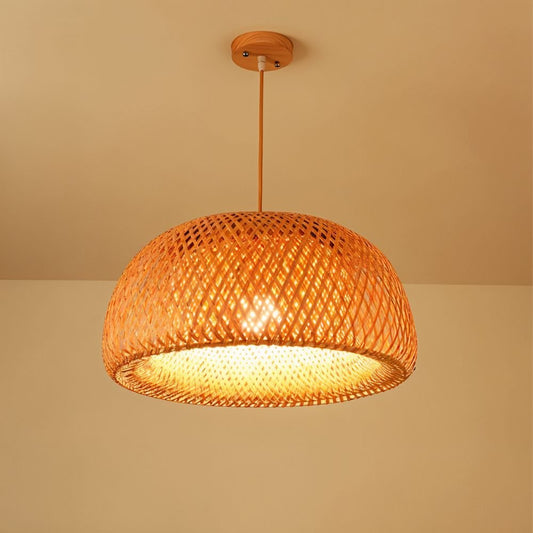 Hand-Weaved Rattan Cocoon Pendant Light