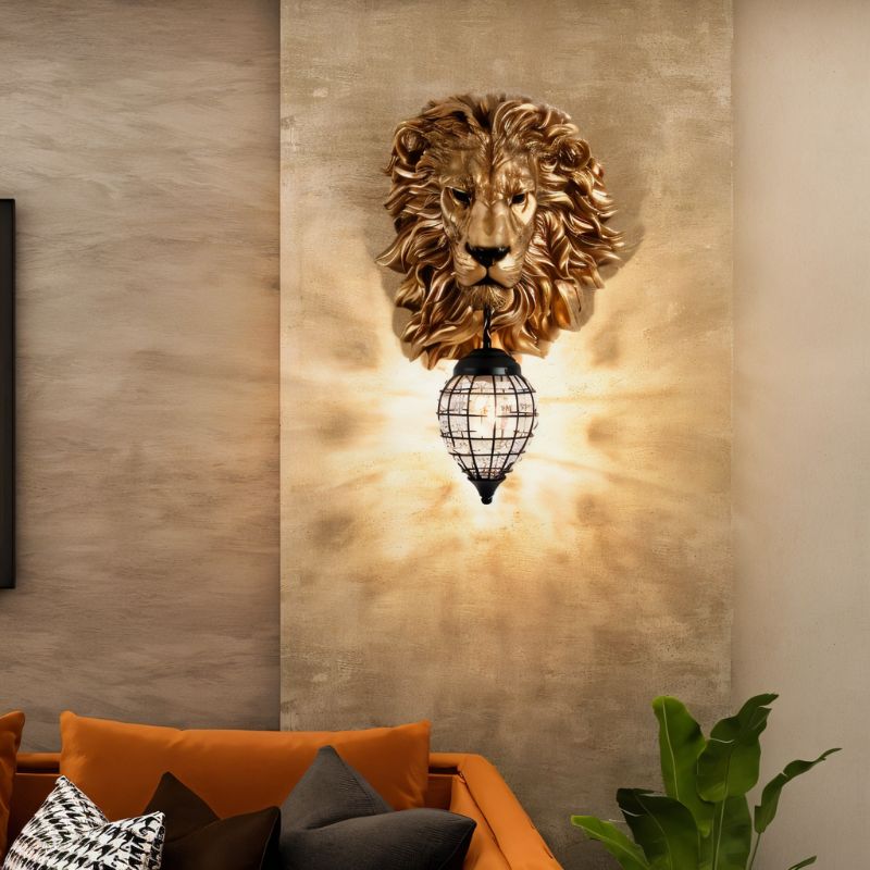 Lion Head Wall Lamp