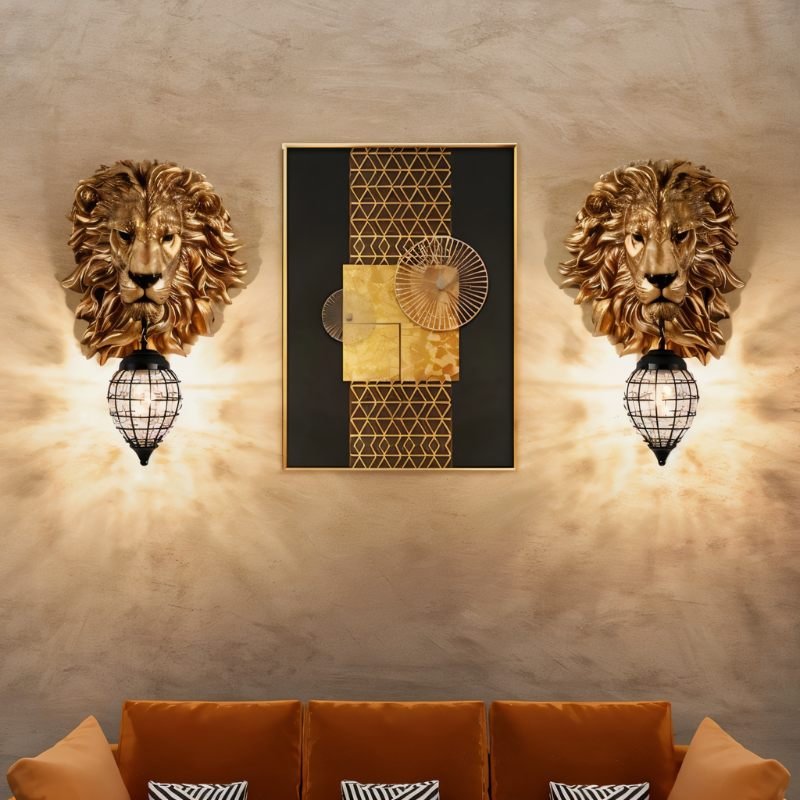 Lion Head Wall Lamp