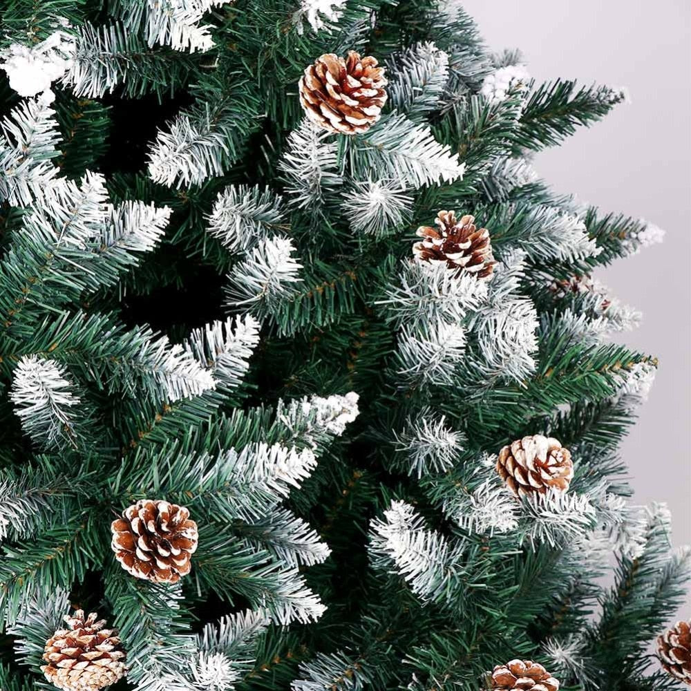 Artificial Decorated Pre Lit 7 Ft Christmas Tree With Pine Cones - My Home Accessories