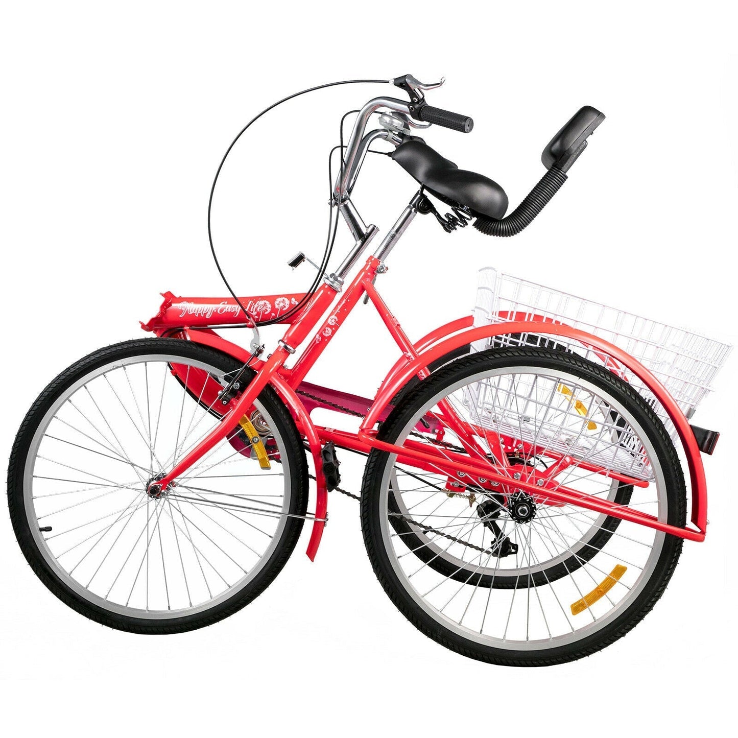 Folding Adult Three Wheel Tricycle Bike With Basket 26" - My Home Accessories