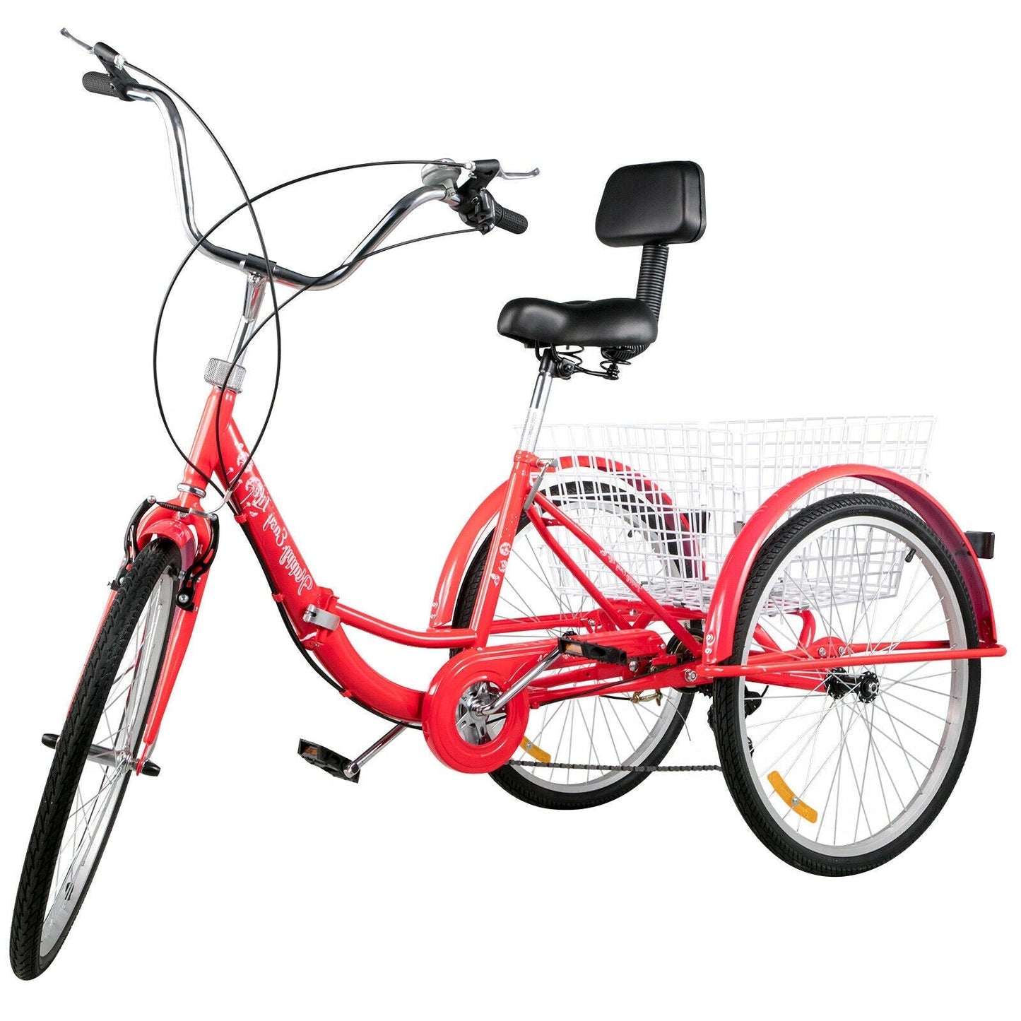 Folding Adult Three Wheel Tricycle Bike With Basket 26" - My Home Accessories