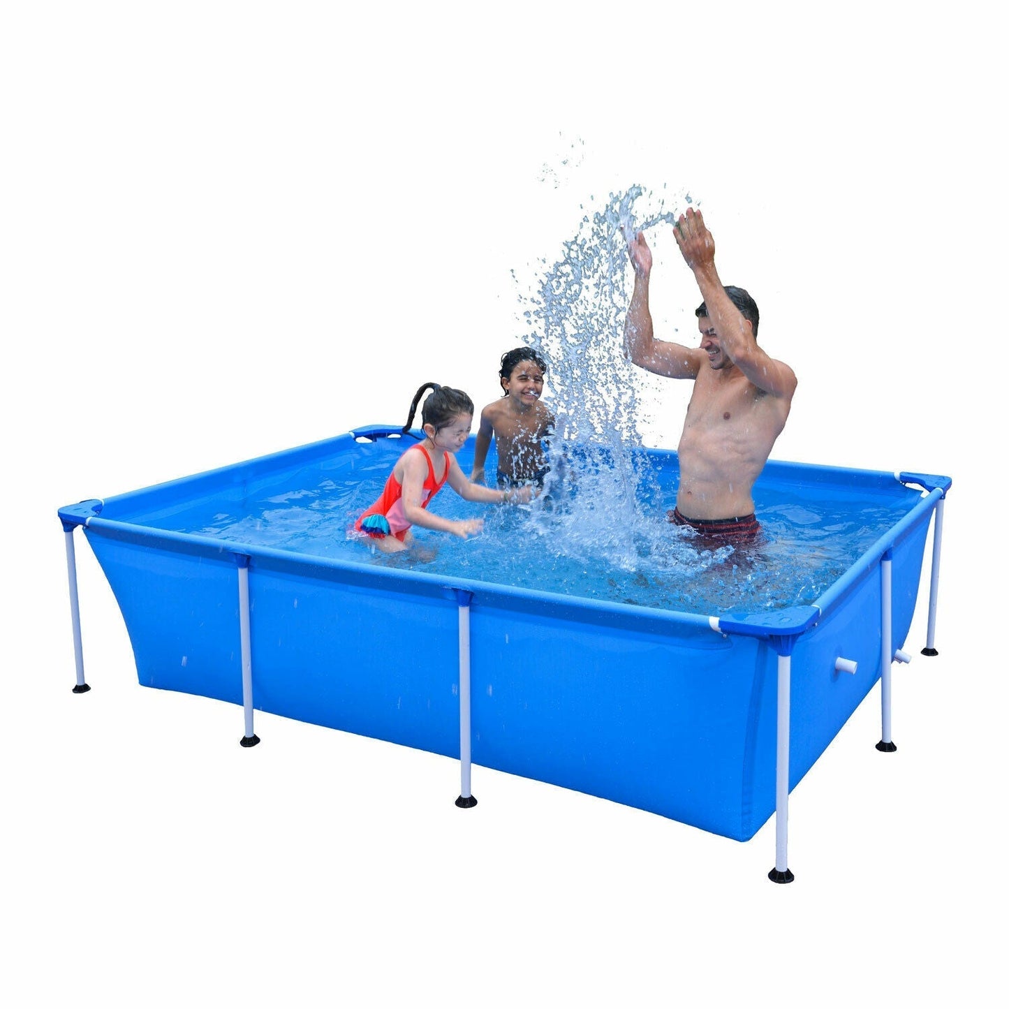 Large Outdoor Above Ground Rectangle Hard Sided Swimming Pool - My Home Accessories