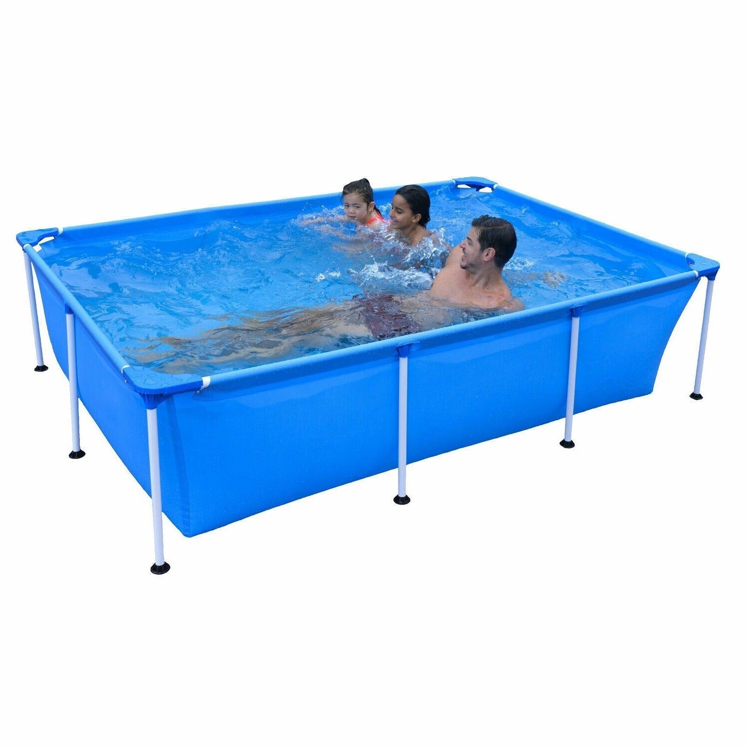 Large Outdoor Above Ground Rectangle Hard Sided Swimming Pool - My Home Accessories