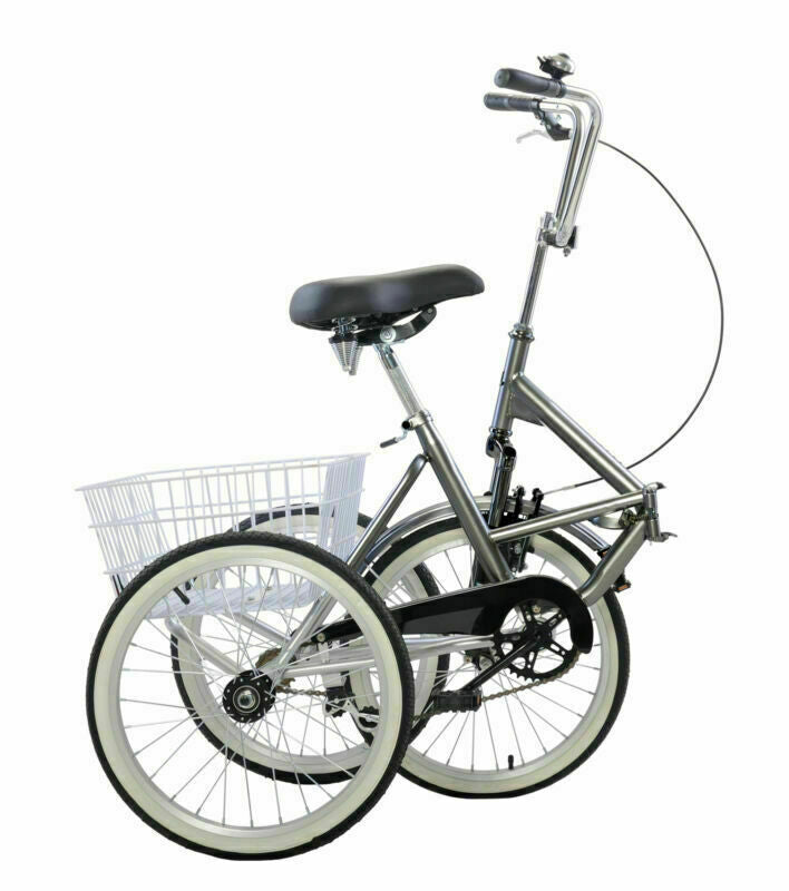 Deluxe Folding Adult Three Wheel Tricycle Bike With Basket 20" - My Home Accessories